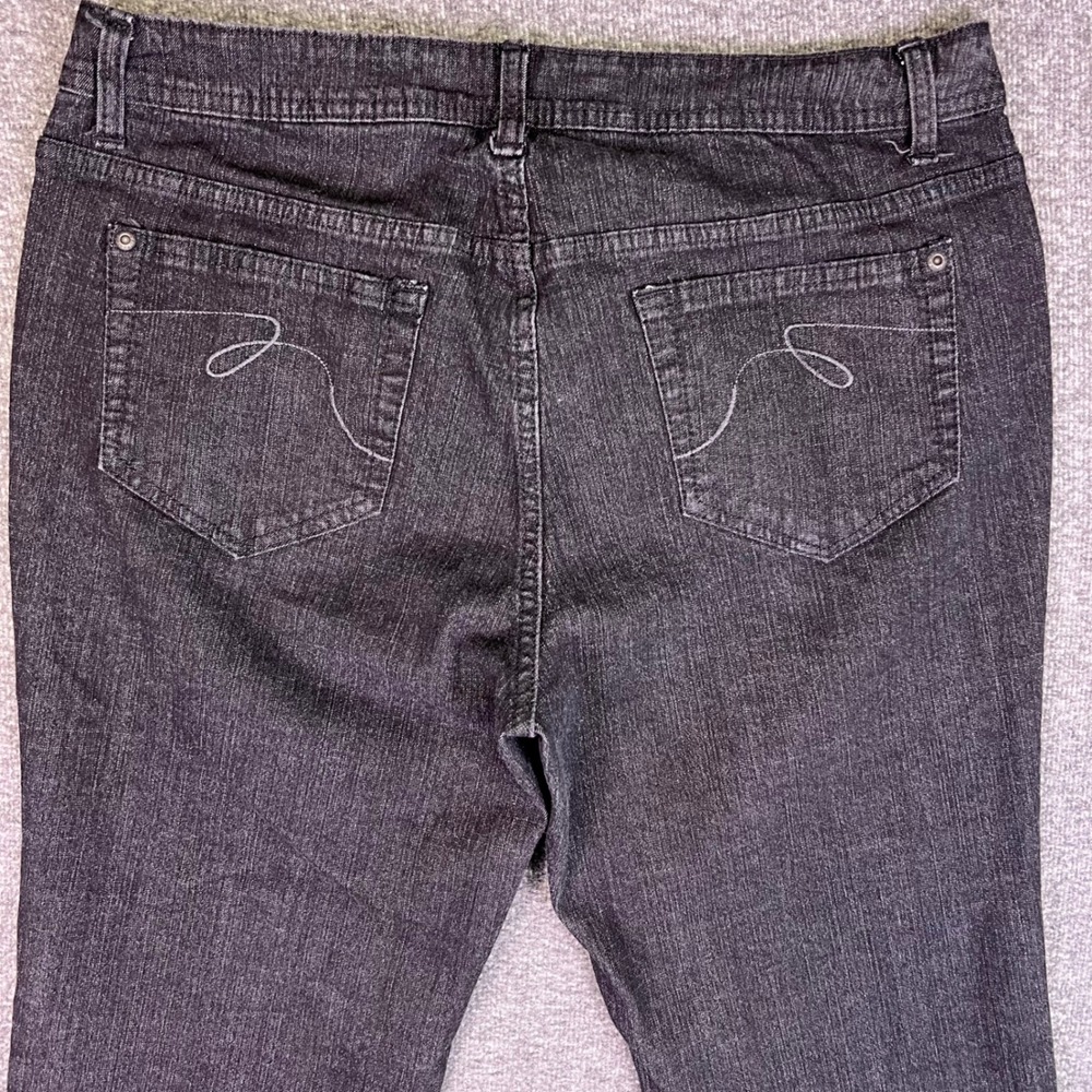 Faded Glory Jeans Women 14P Black Wetsern Grunge Bootcut Stretch Denim Y2K Retro - Picture 10 of 13